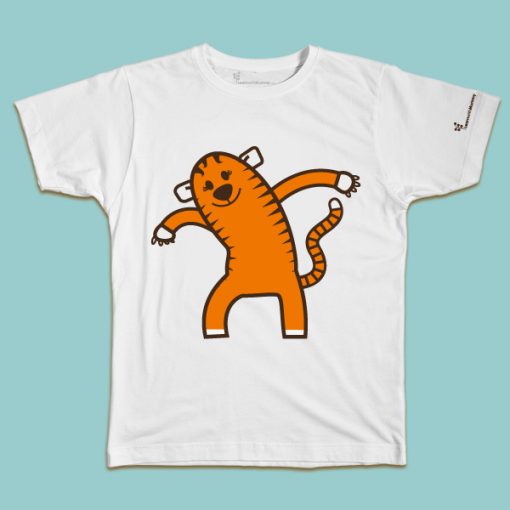 maglietta per bambino con il disegno di una tigre, t-shirt for kids with a tiger, disegnata da Ardoq