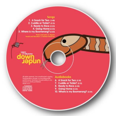 CD learn with mummy Down Under con 5 canzoni e 5 audiolibri in inglese per bambini